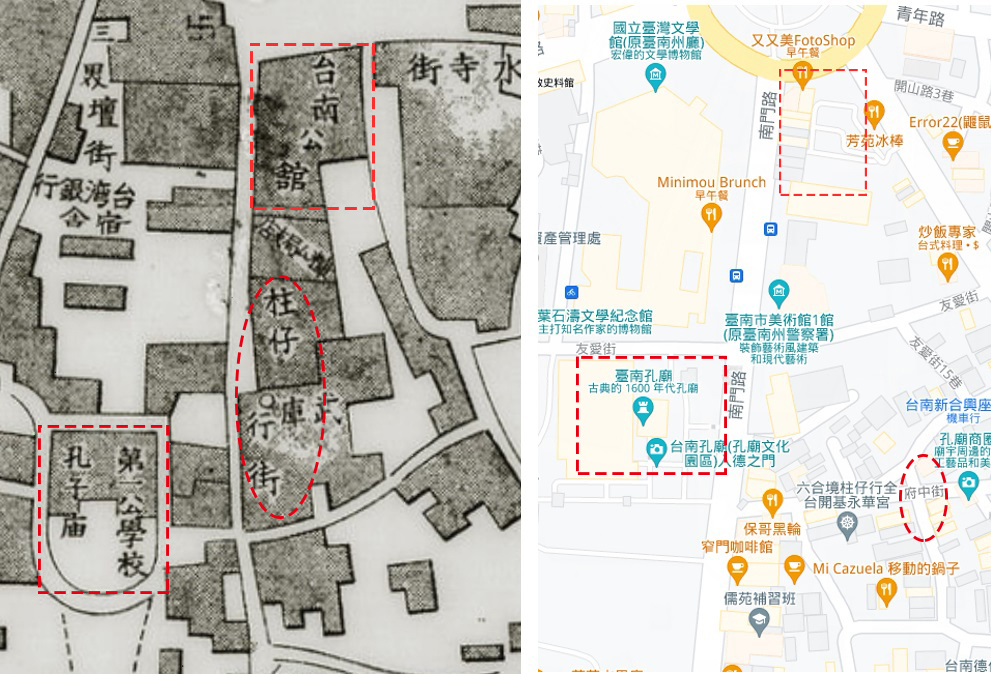 臺南及安平市街圖對照